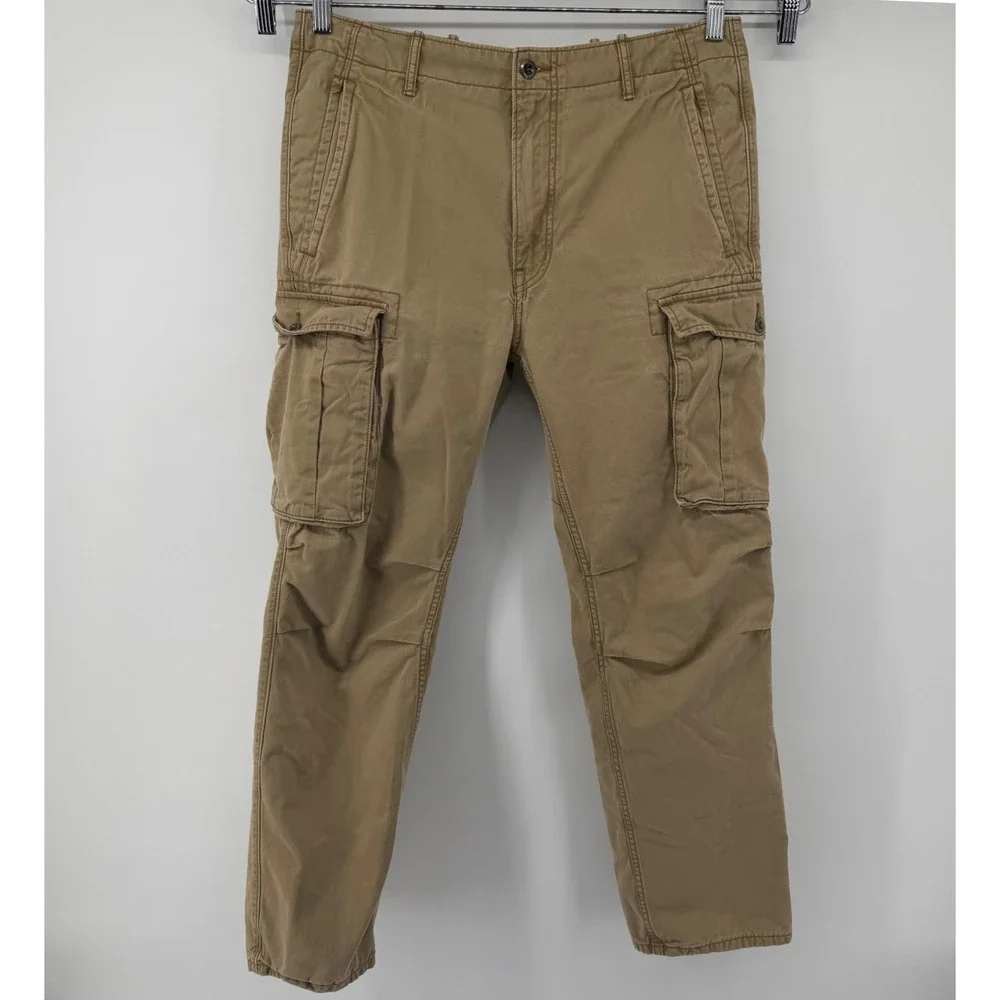 Levis Cargo Pants Mens 35x30 Khaki Tan Straight Leg Cotton Twill Utility Trouser